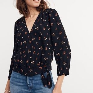 Madewell Wrap Top in Toss Flower Print